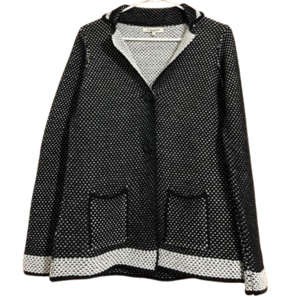 Cocogio Jackets & Blazers - Cocogio Made in Italy Women’s Black and White Knitted Cardigan Jacket Sz-S